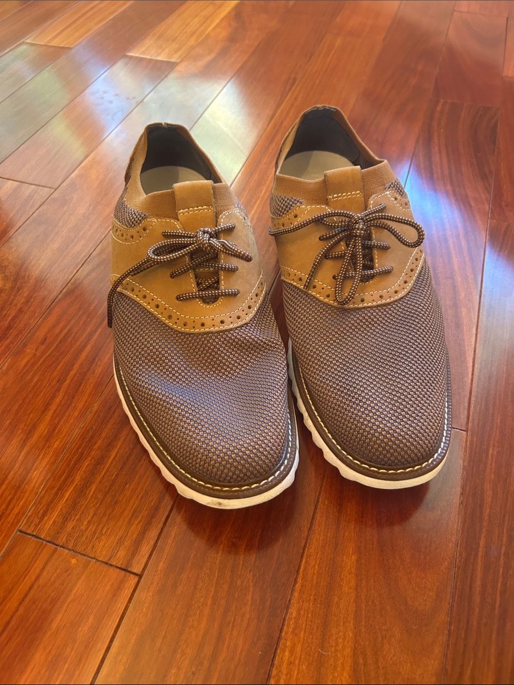 Johnston & Murphy Two-Tone Brown and Tan Boat Shoes